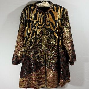 Vintage French Collizioni Sequin Animal Print Jacket